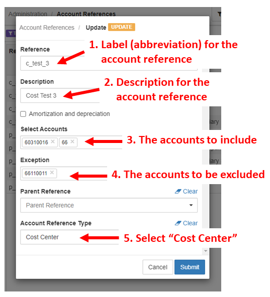 Edit an Account Reference