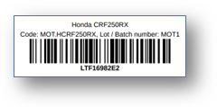 Example asset barcode