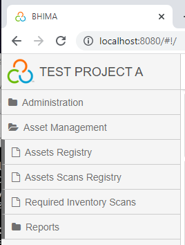 BHIMA asset management menu