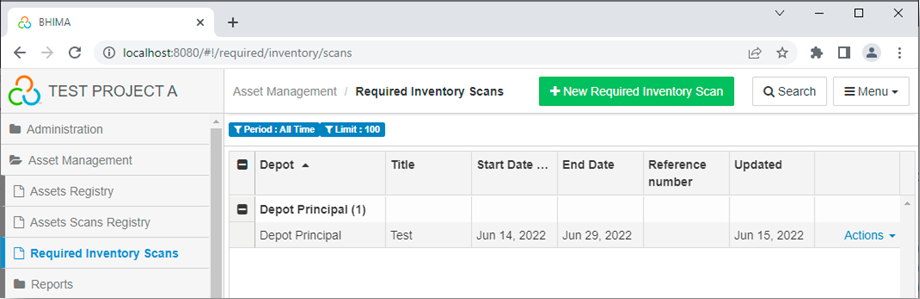 Required inventory scans registry
