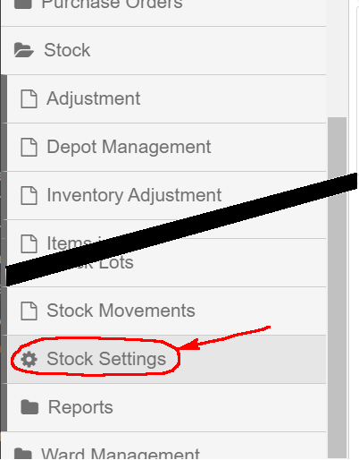 Stock Settings Page